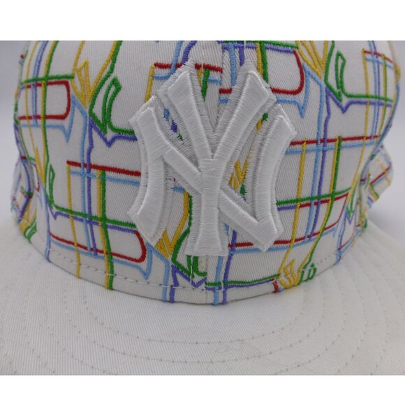 New York Yankees New Era 7 1/2 Fitted Colorful Hat (has sticker residue) - Picture 12 of 13